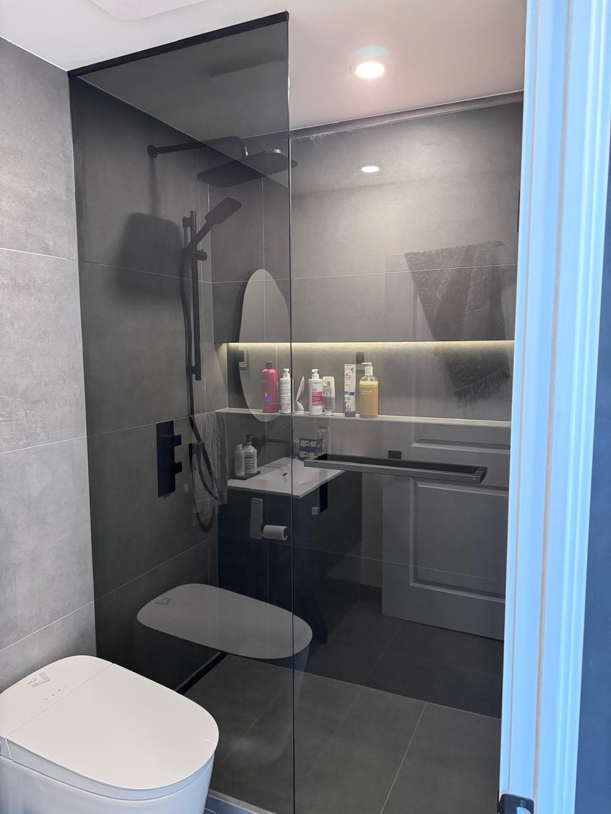 Glass Shower with Grey Glass (SHD206)