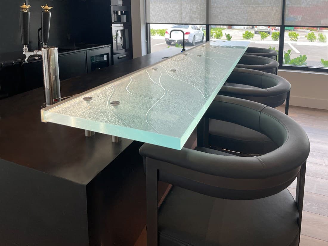 RAISED GLASS COUNTERTOP 1 1/2" (RB376)
