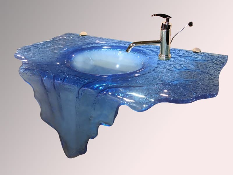 Waterfall Glass Sink (Sky Blue Translucent) (WMGS5)