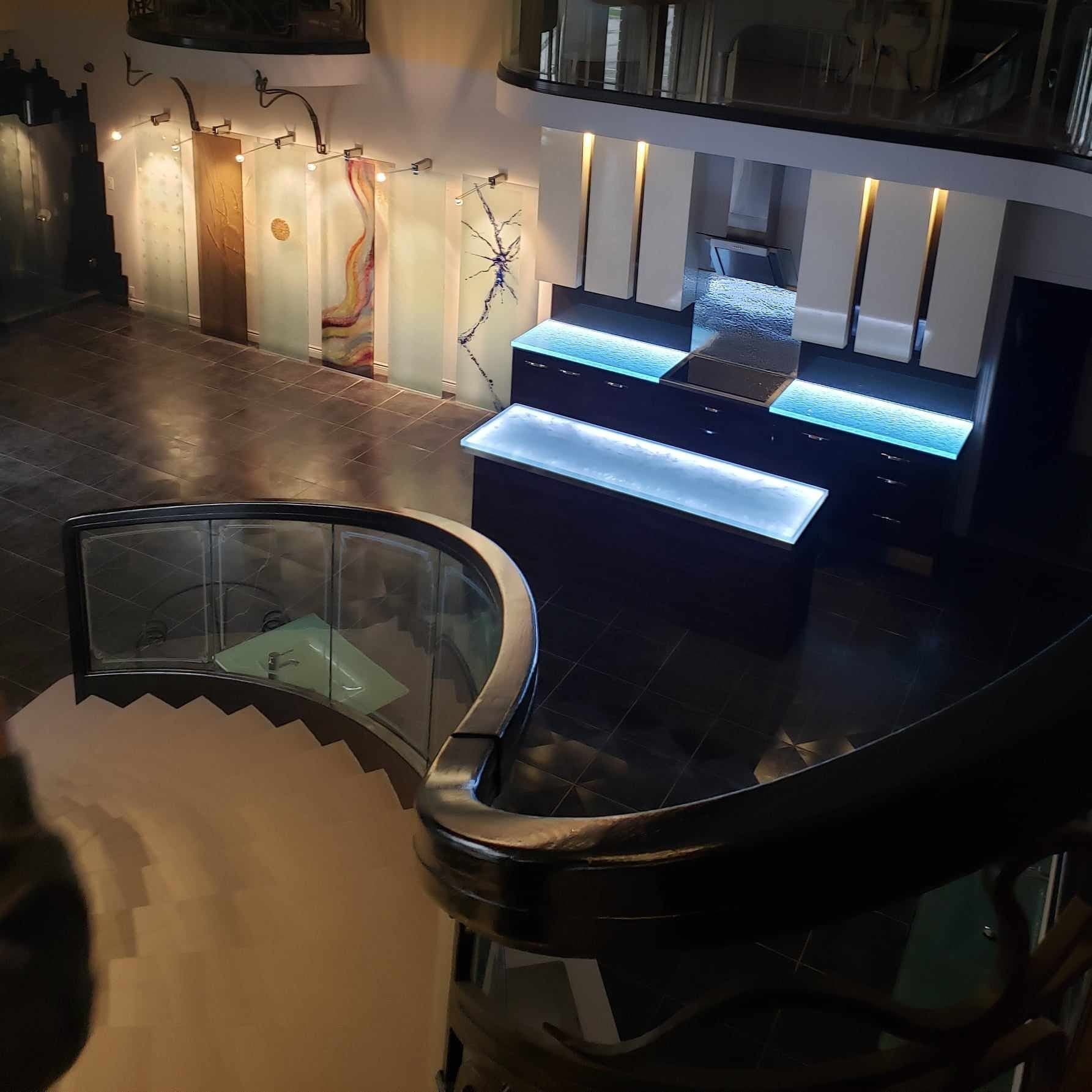Custom glass installed in a completed CBD Glass project