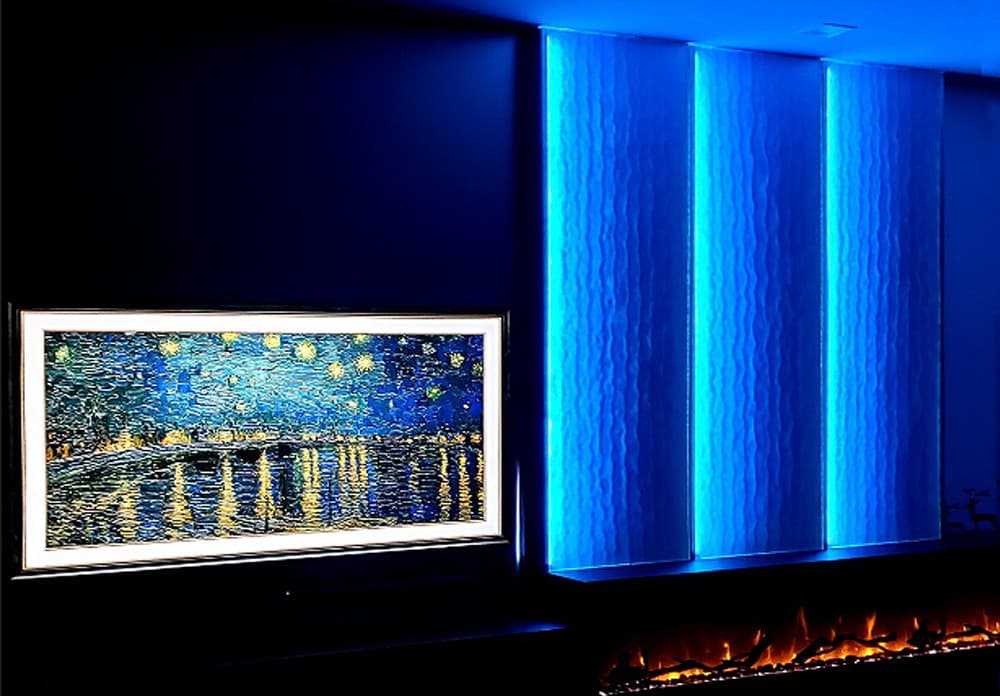 Decorative Textured Glass for Entertainment Unit and Fireplace