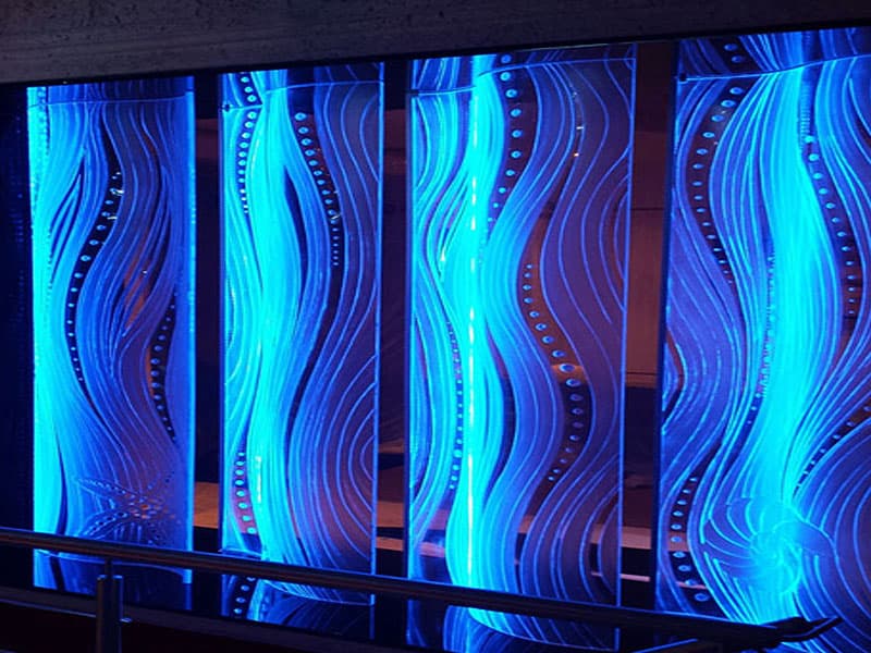 Hand Carved Decorative Bent and Curved Glass