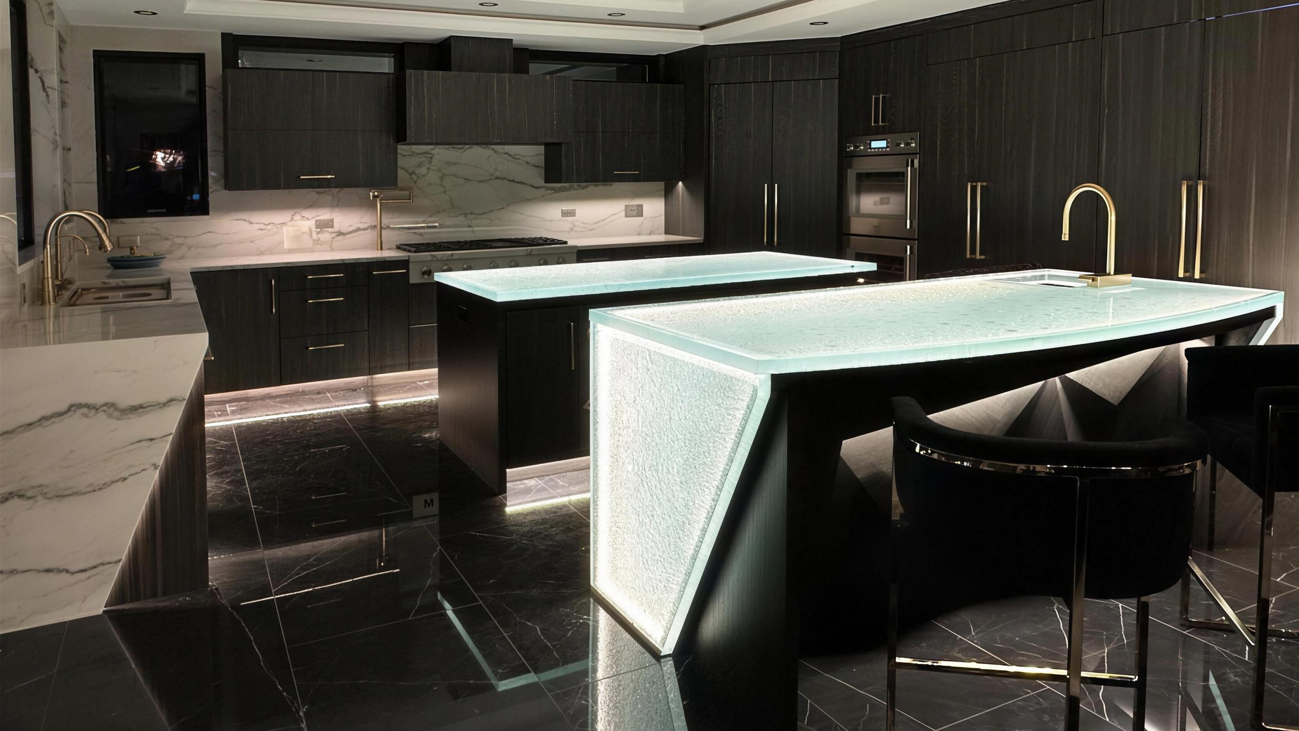 Glass island countertop