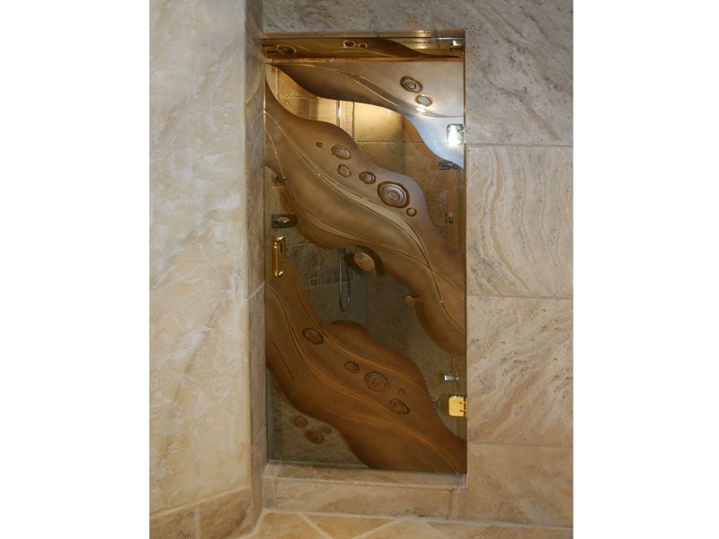 Shower Door (Gold Stones)