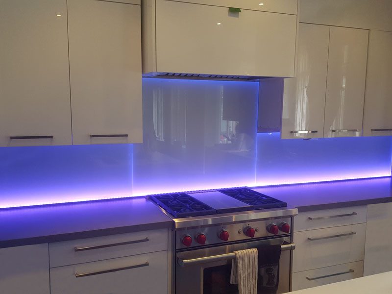 glass backsplash