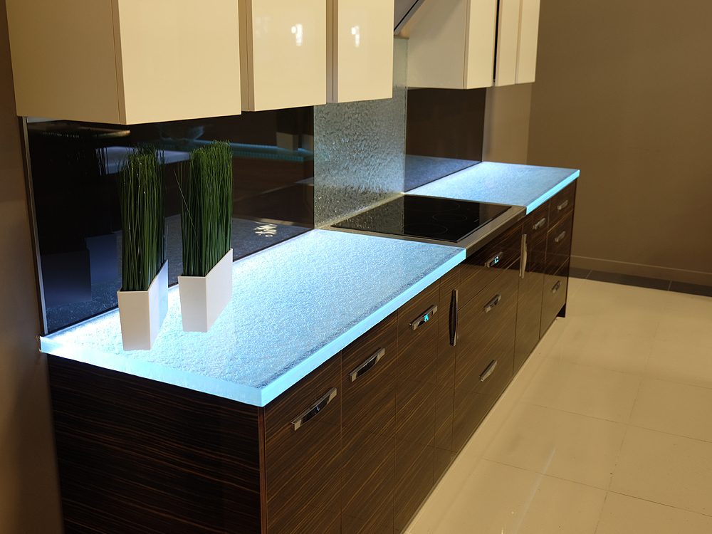 glass kitchen countertop