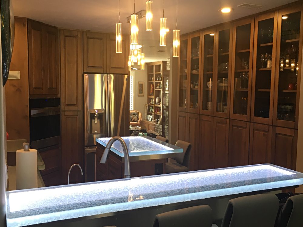 glass kitchen countertop