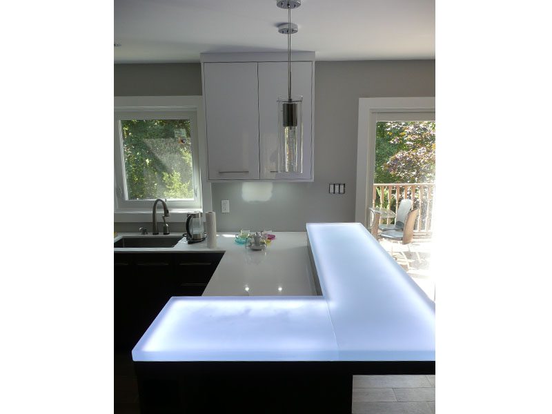 glass led bar top