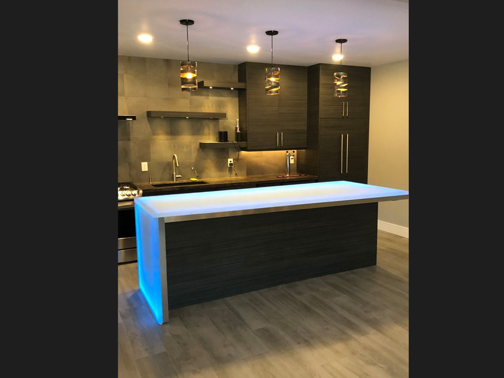 glass kitchen island