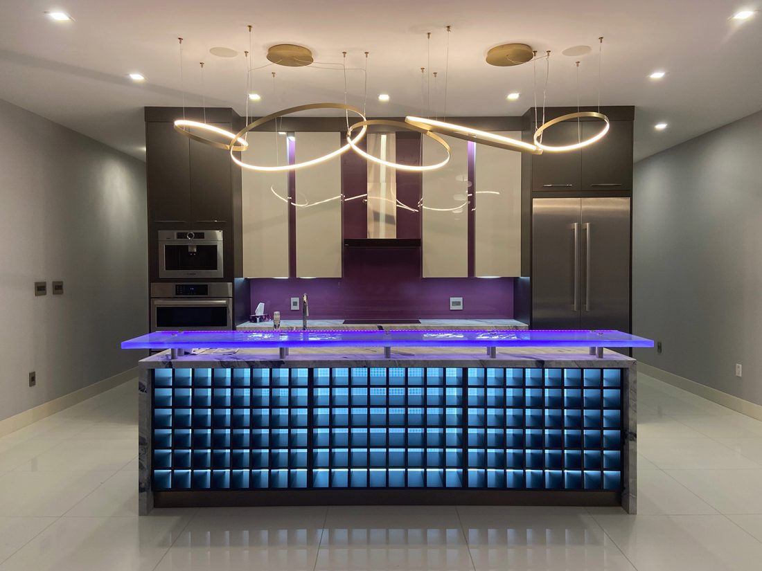 Glass kitchen counters