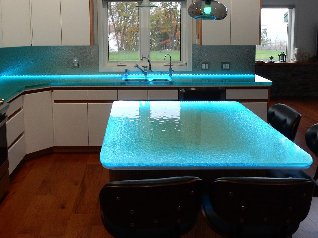 glass kitchen island