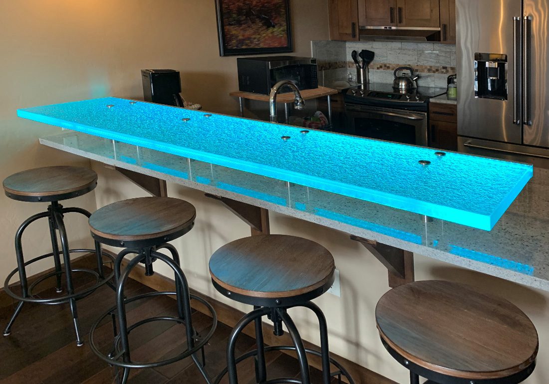 raised glass bar top