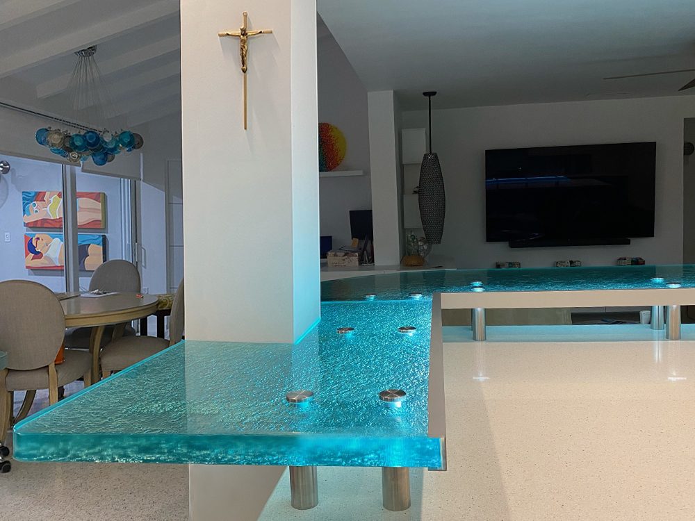 glass bar top