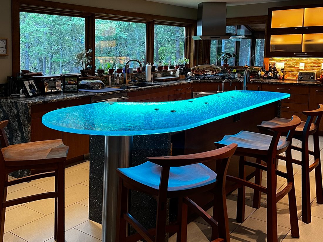 raised glass bar tops