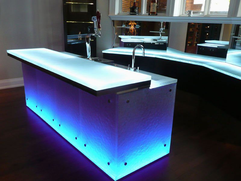 Glass service counters