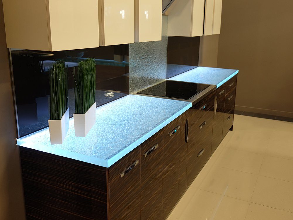 Kitchen glass countertop