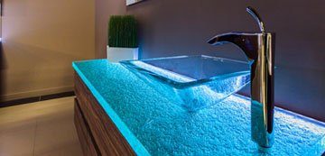 Glass countertop material